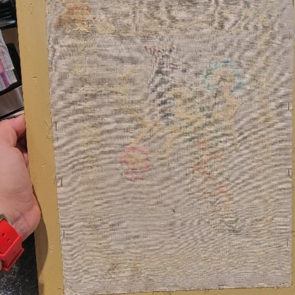 Silk Thread Embroidered Peacock Design Wall Panel Home Decor - Picture 5 of 9